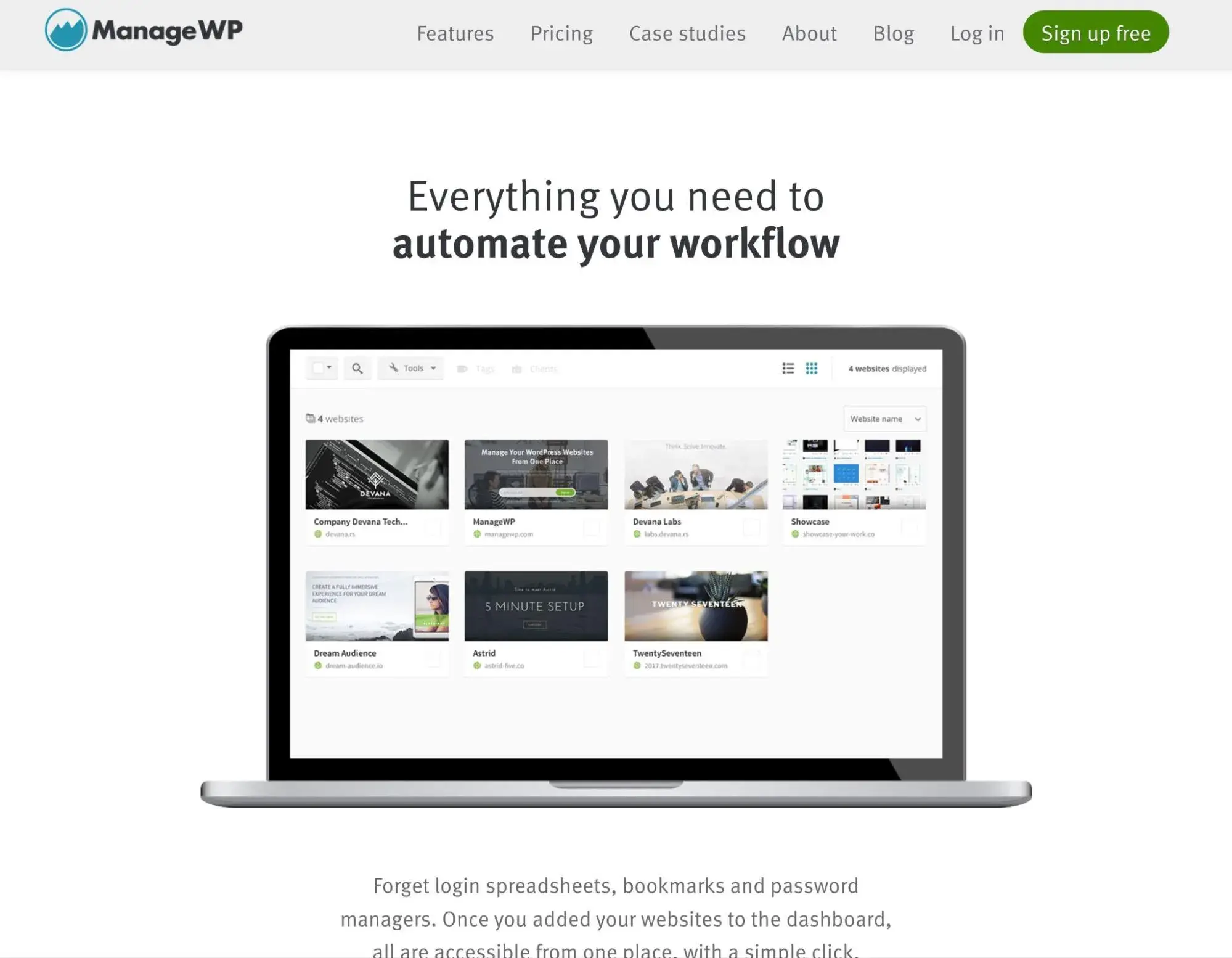 ManageWP ابزاری برای مدیریت چند وبسایت 