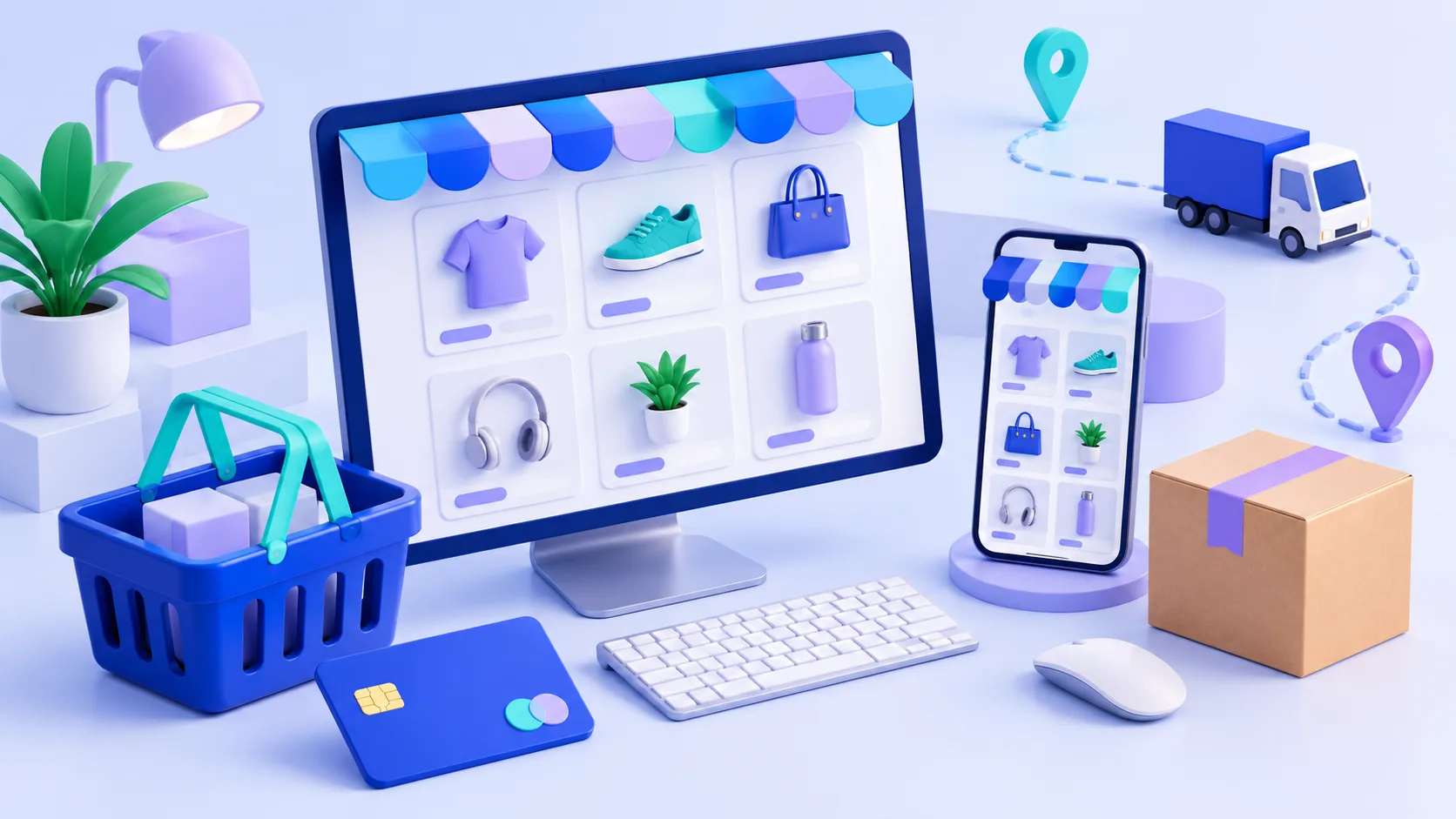 نمایش فروشگاه اینترنتی در کامپیوتر و موبایل
